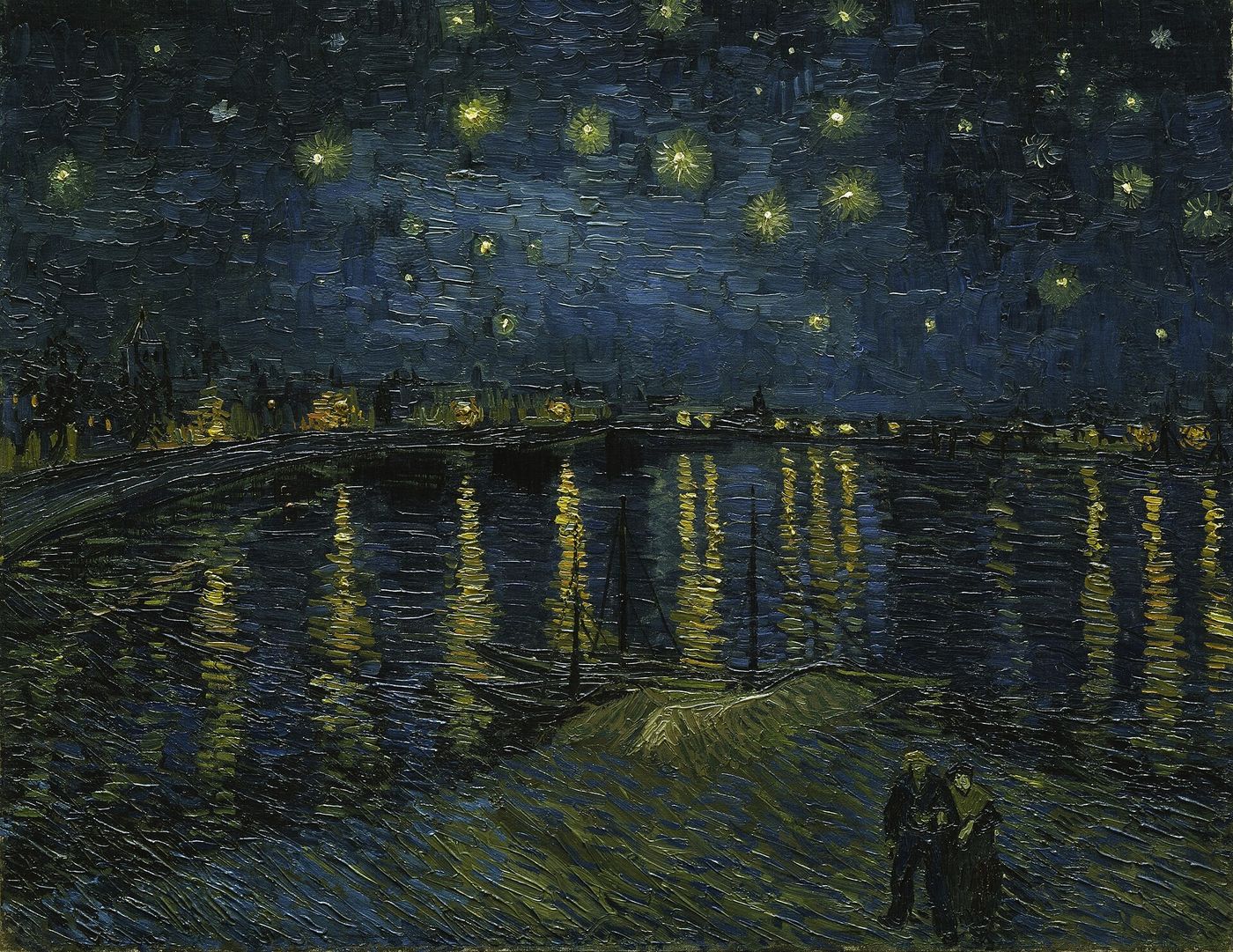 ゴッホ作「ローヌ川の星月夜」